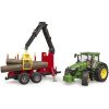Спецтехніка Bruder трактор John Deere 7R 350 з причепом, краном та колодами (03154) - Зображення 8