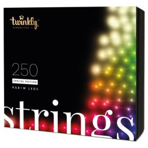 Гірлянда Twinkly Smart LED Strings RGBW 250, BT+WiFi, Gen II, IP44, кабель ч (TWS250SPP-BEU)
