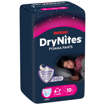 Підгузки Huggies DryNites для девочек 4-7 лет 10 шт (5029053527581)