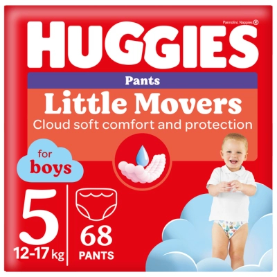 Підгузки Huggies Little Movers/Pants 5 (12-17 кг) Box для хлопчиків 68 шт (5029053564128)