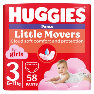 Підгузки Huggies Little Movers/Pants 3 Mega 6-11 кг для дівчаток 58 шт (5029053547480)