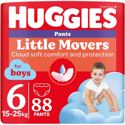 Підгузки Huggies Little Movers Pants 6 (15-25 кг) для хлопчиків 88 шт (5029054568200)