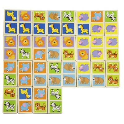 Розвиваюча іграшка Viga Toys дерев'яне доміно Звірята (51307)