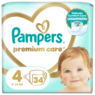 Підгузки Pampers Premium Care Maxi Розмір 4 (9-14 кг) 34 шт (8001090379368)