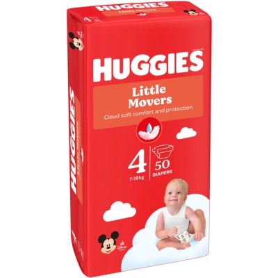 Підгузки Huggies Little Movers 4 (7-18 кг) Jumbo 50 шт (5029053567587)