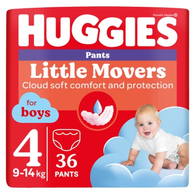 Підгузки Huggies Little Movers/Pants 4 Jumbo 9-14 кг для хлопчиків 36 шт (5029053564265)
