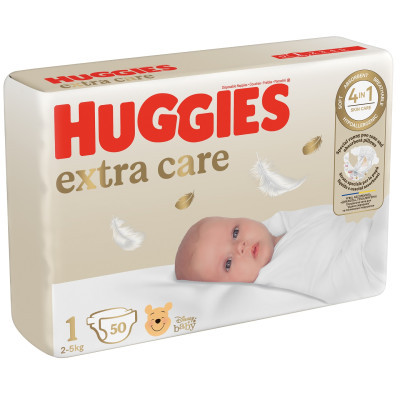 Підгузки Huggies Extra Care Розмір 1 (2-5 кг) 50 шт (5029053564883)