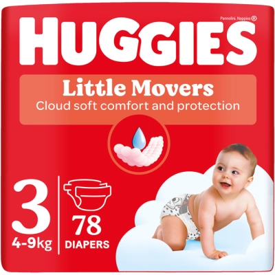 Підгузки Huggies Little Movers 3 (5-9 кг) Mega 78 шт (5029053548760)