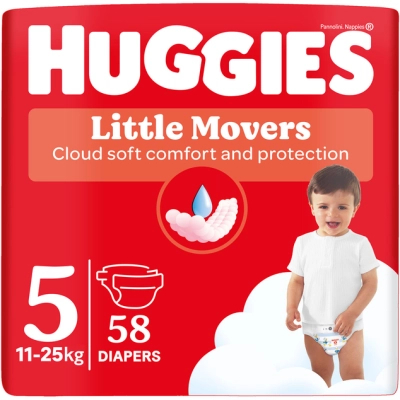 Підгузки Huggies Little Movers 5 (12-22 кг) Mega 58 шт (5029053548784)