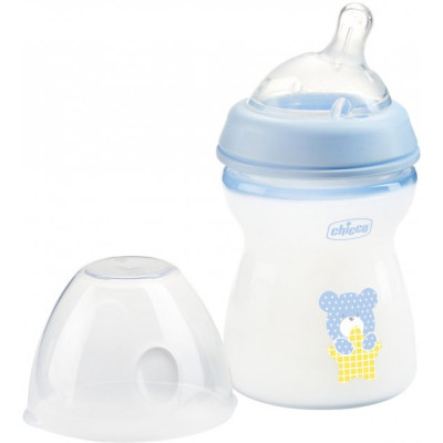 Пляшечка для годування Chicco Natural Feeling Color 250 мл +2 міс Блакитна (81323.20)
