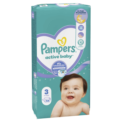 Підгузки Pampers Active Baby Розмір 3 (6-10 кг) 54 шт (8001090948977)
