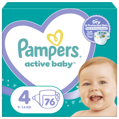 Підгузки Pampers Active Baby Maxi Розмір 4 (9-14 кг) 76 шт (8001090949615)