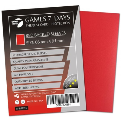 Протектор для карт Games 7 Days 66 х 91 мм, MTG, 80 шт Red (PREMIUM) (GSD-RD6691)