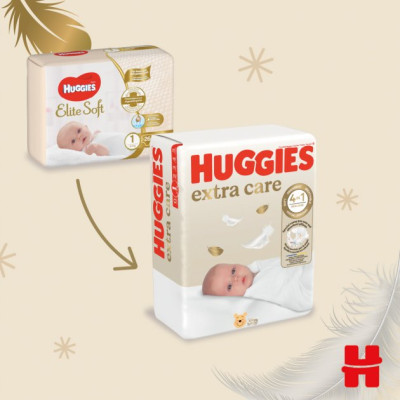 Підгузки Huggies Extra Care Розмір 1 (2-5 кг) 22 шт (5029053583235)