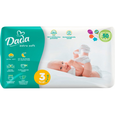 Підгузки Dada Extra Soft 3 Midi (4-9 кг) 50 шт (4820174981020)