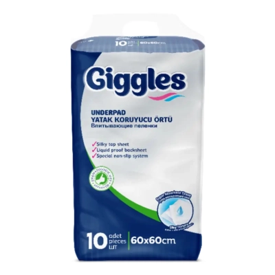 U0844254_big Пелюшки для малюків Giggles 60х60 см 10 шт (8680131205042)