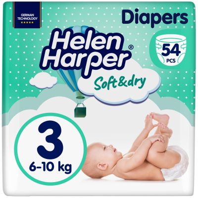 U0853840_big Підгузки Helen Harper Soft&Dry New Midi Розмір 3 (6-10 кг) 54 шт (2316772)