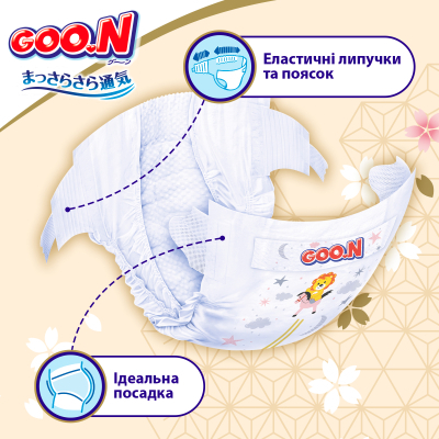 Підгузки GOO.N Premium Soft для немовлят до 5 кг 1 NB на липучках 72 шт (F1010101-152)