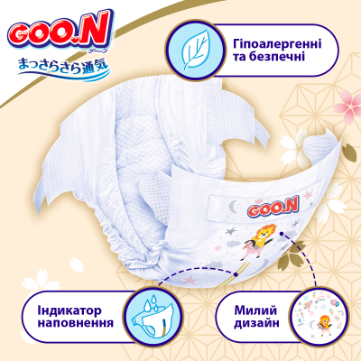 Підгузки GOO.N Premium Soft для немовлят до 5 кг 1 NB на липучках 72 шт (F1010101-152)