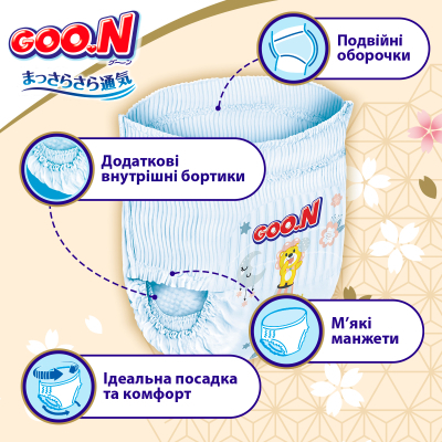 Підгузки GOO.N Premium Soft Трусики 9-14 кг Розмір 4 L 44 шт (F1010101-157)