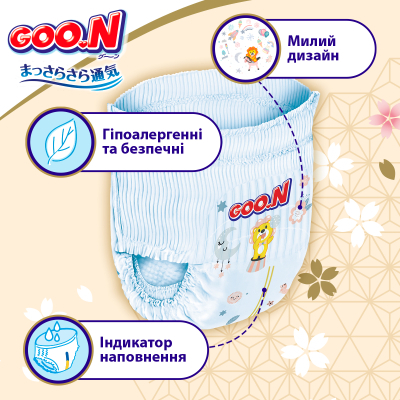 Підгузки GOO.N Premium Soft Трусики 9-14 кг Розмір 4 L 44 шт (F1010101-157)