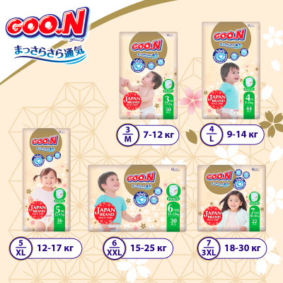 Підгузки GOO.N Premium Soft Трусики 9-14 кг Розмір 4 L 44 шт (F1010101-157)