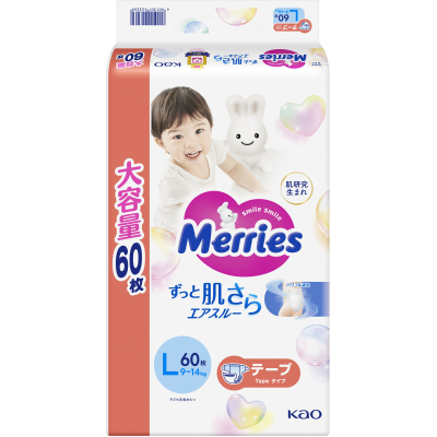 Підгузки Merries Ultra Jumbo L 9-14 кг 60 шт (4901301423269)