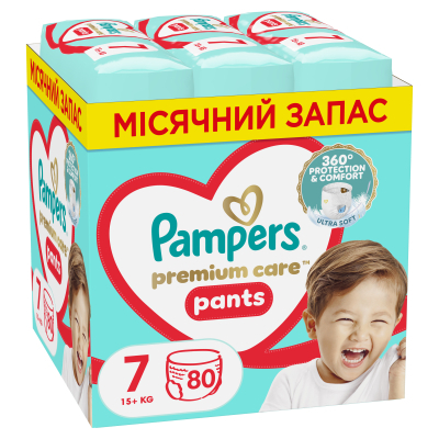 Підгузки Pampers Premium Care Pants Трусики Розмір 7 (17+ кг) 80 шт. (8700216338981)