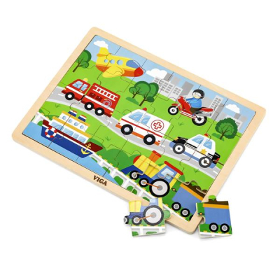 Пазл Viga Toys дерев'яний Транспорт 24 елемента (51462)