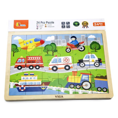 Пазл Viga Toys дерев'яний Транспорт 24 елемента (51462)