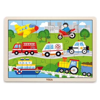 Пазл Viga Toys дерев'яний Транспорт 24 елемента (51462)