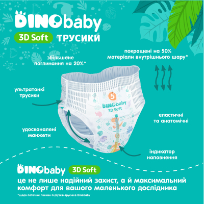Підгузки Dino Baby 3D Soft 6 розмір (16-24 кг) 28 шт (4820204701734)