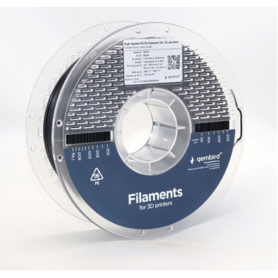 Пластик для 3D-принтера Gembird PETG High Speed, 1.75 мм, 1 кг, black (3DP-PETG1.75HY-01-BK)