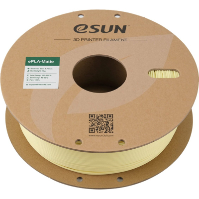 Пластик для 3D-принтера eSUN ePLA-Matte, 1,75мм, 1кг, almond yellow (ePLA-Matte-P175AY1)