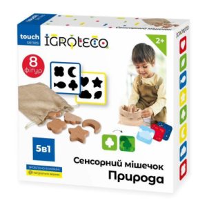 Розвиваюча іграшка Ігротеко Сенсорний мішечок із дерев'яними фігурка (900590)