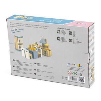 Ігровий набір Viga Toys Дерев'яні меблі для ляльок PolarB Кухня і їдальня (44038)