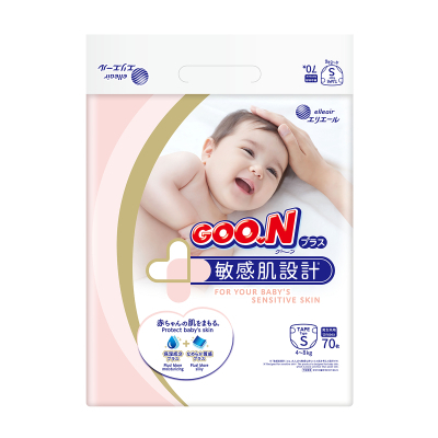 Підгузки GOO.N Plus для дітей 4-8 кг розмір S 70 шт (21000627)