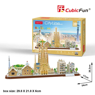 Пазл Cubic Fun Тривимірна головоломка-конструктор City Line Barcelona (MC256h)