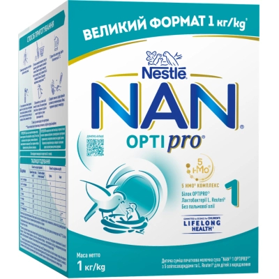 U1045414_big Дитяча суміш Nestle NAN 1 Optipro з 5 олігосахаридами та L. Reuteri для дітей з народження 1 кг (1000003)
