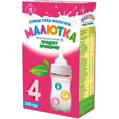 U1053979_big Дитяча суміш Малютка Малютка-4 Суміш суха молочна 350г від 18 міс. (4820199501456)