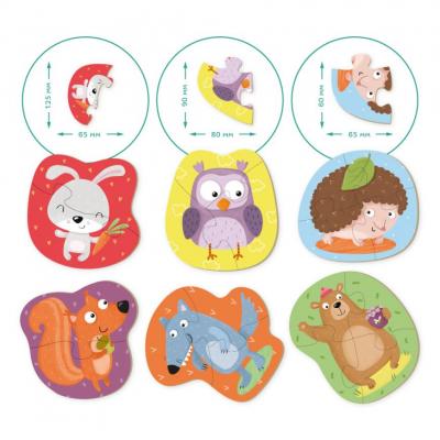 Пазл DoDo 2-3-4 елементи Лісові тварини (300195)