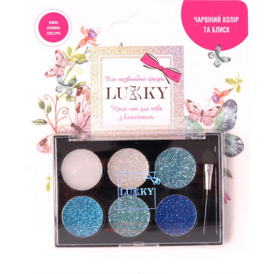 Дитяча косметика Lukky Крем-тіні для повік з блискітками 6 кольорів 6 г (T16126)