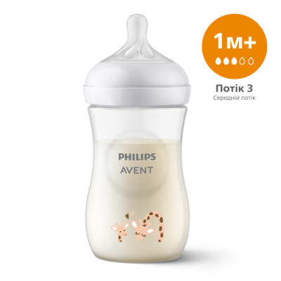U0797164_big Пляшечка для годування Philips AVENT Natural Природний потік Жираф 260 мл (SCY903/66)
