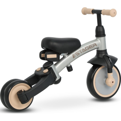 Дитячий велосипед QPlay Stager 3 в 1 з ручкою, біговел, Silver (T80STAGERSilver)