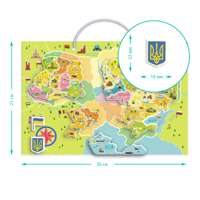 Навчальний набір DoDo Магнітна мапа України (200268)
