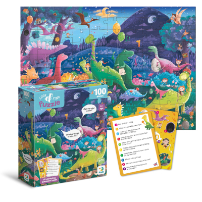 Пазл DoDo Шукай та знаходь Країна динозаврів, 100 елементів (300669)