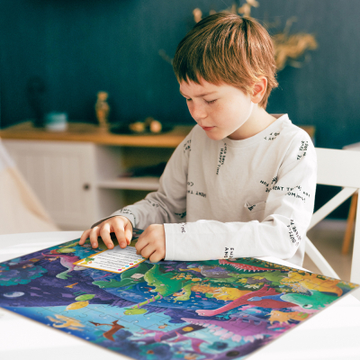 Пазл DoDo Шукай та знаходь Країна динозаврів, 100 елементів (300669)