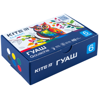 U0924612_big Гуашеві фарби Kite Classic 6 кольорів х 20 мл (K-062)