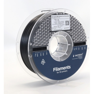 Пластик для 3D-принтера Gembird ABS High Speed 1.75 мм, black (3DP-ABS1.75HY-01-BK)