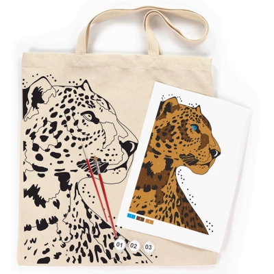 Набір для творчості Rosa Talent екосумка-розмальовка, Леопард, А3, 38х42 см (4823098541271)